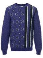 Coohem Textured Crew Neck Sweater - Pink & Purple