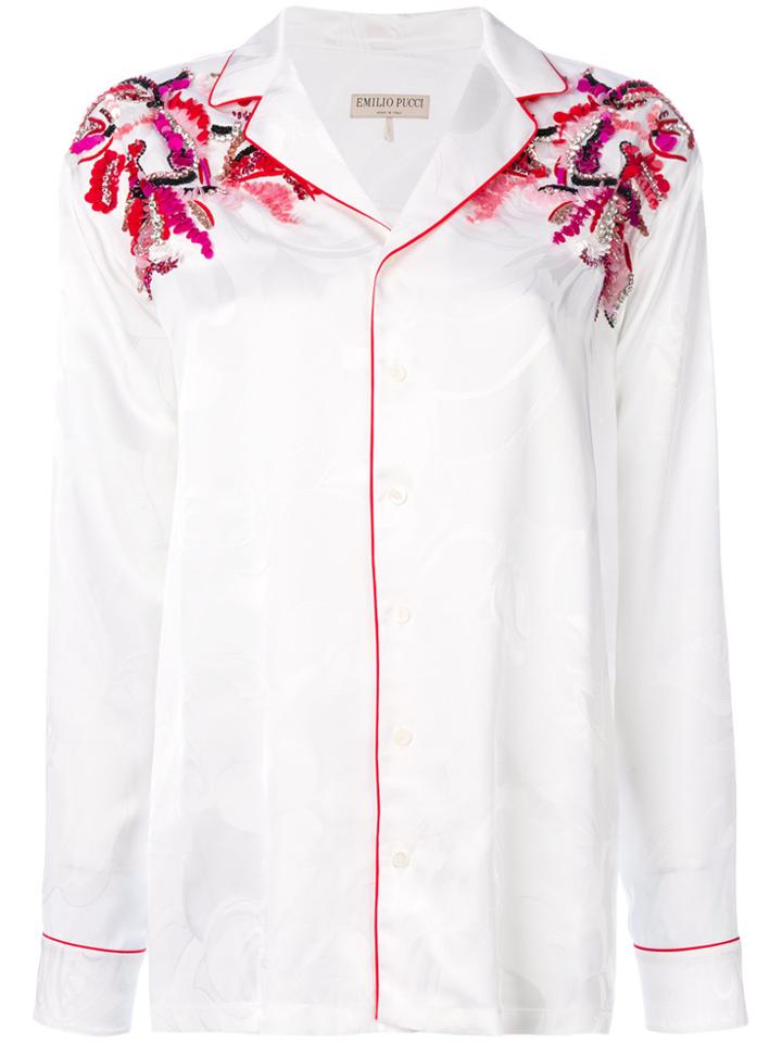 Emilio Pucci Sequin-embellished Shirt - White