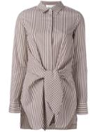 3.1 Phillip Lim Tie Waist Shirt, Women's, Size: 4, Brown, Cotton/silk