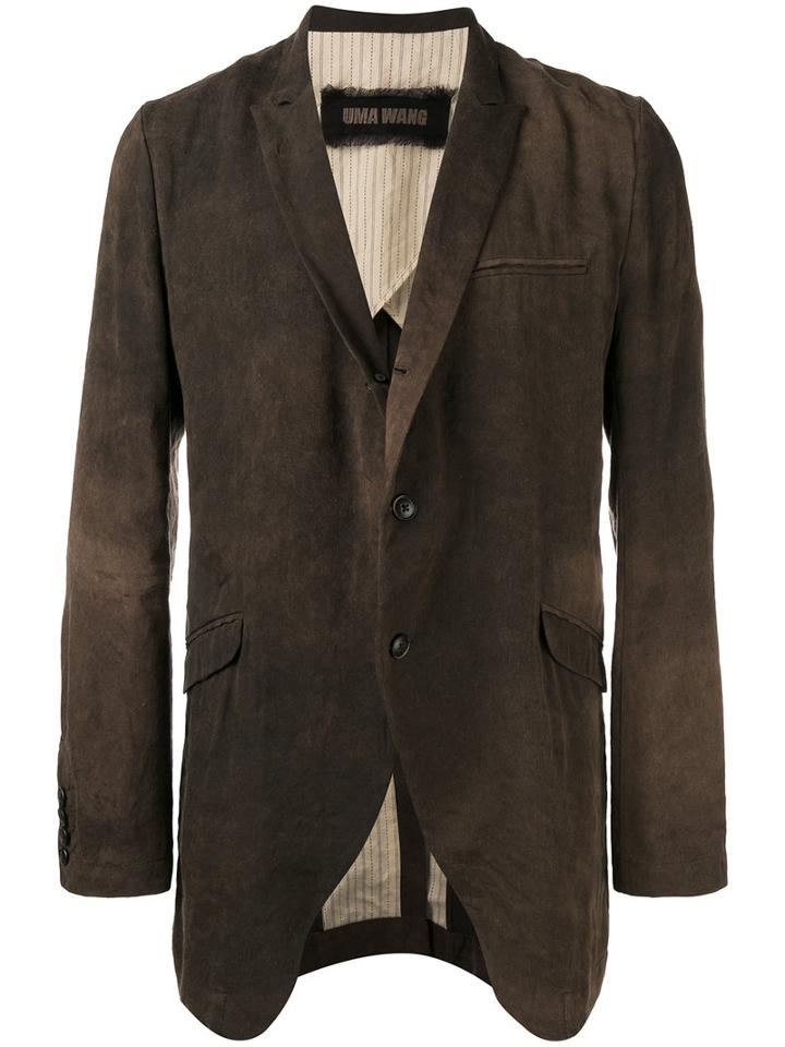 Uma Wang Come Jacket, Men's, Size: Large, Brown, Linen/flax/viscose/cotton