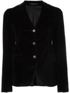 Tagliatore Velvet Fitted Jacket, Women's, Size: 40, Black, Cupro/cotton
