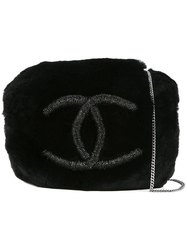 Chanel Vintage Bead Cc Arm Sleeve Chain Shoulder Bag - Black