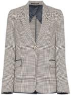 Golden Goose Single-breasted Gingham Blazer - A1 Navy White Check