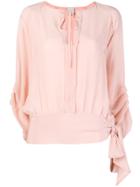 Pinko Side Bow Fastening Blouse - Pink & Purple