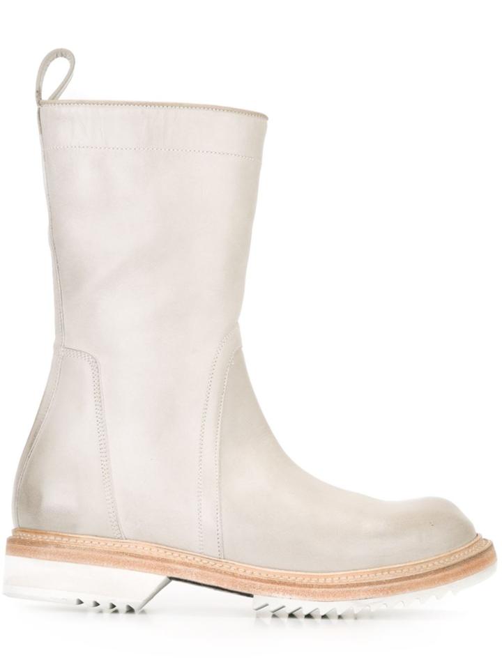 Rick Owens Round Toe Boots - Nude & Neutrals