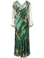 Alberta Ferretti Abstract Floral Dress - Green
