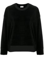 Moncler Velour Side Slit Sweatshirt - Black