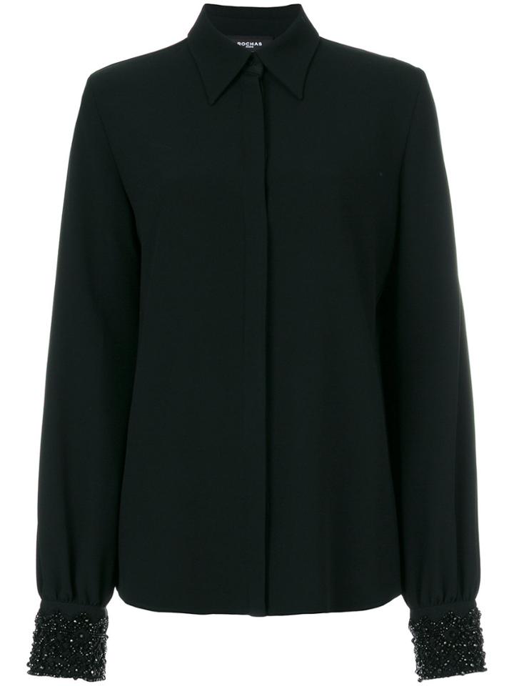 Rochas Studded Sleeves Shirt - Black