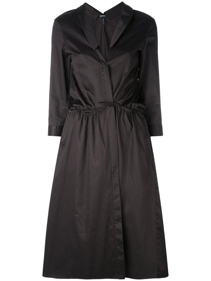 Jil Sander Navy - Wrapped Shirt Dress - Women - Cotton - 36, Black, Cotton