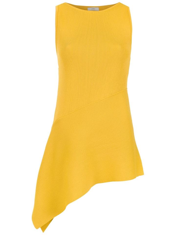Egrey Knit Asymmetric Blouse - Yellow & Orange