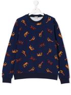 Paul Smith Junior Teen Animal Print Sweatshirt - Blue