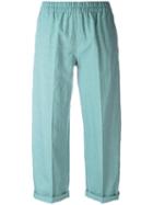 Forte Forte Turn Up Hem Trousers, Women's, Size: 0, Green, Cotton/linen/flax