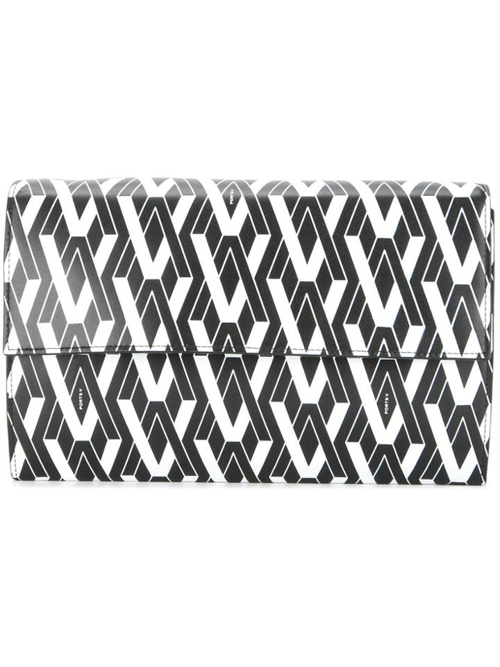Ports V Two Tone Clutch Bag - Black