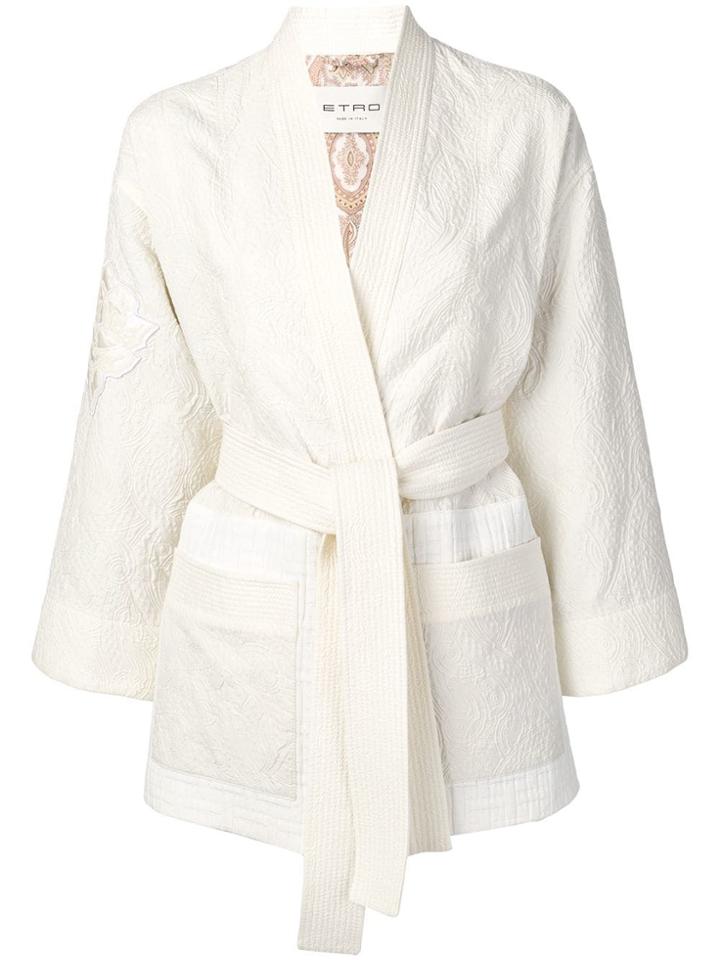 Etro Geometric Patterned Kimono Jacket - White