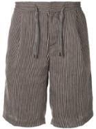 Brunello Cucinelli Striped Linen Shorts - Brown