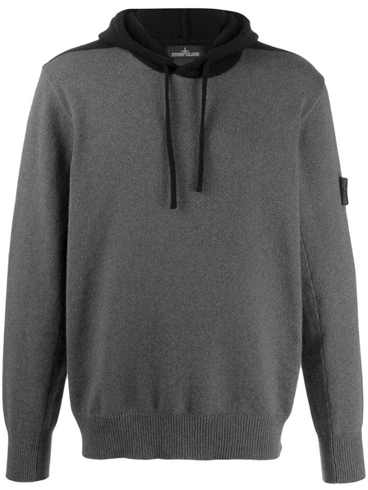 Stone Island Shadow Project Logo Patch Hoodie - Grey