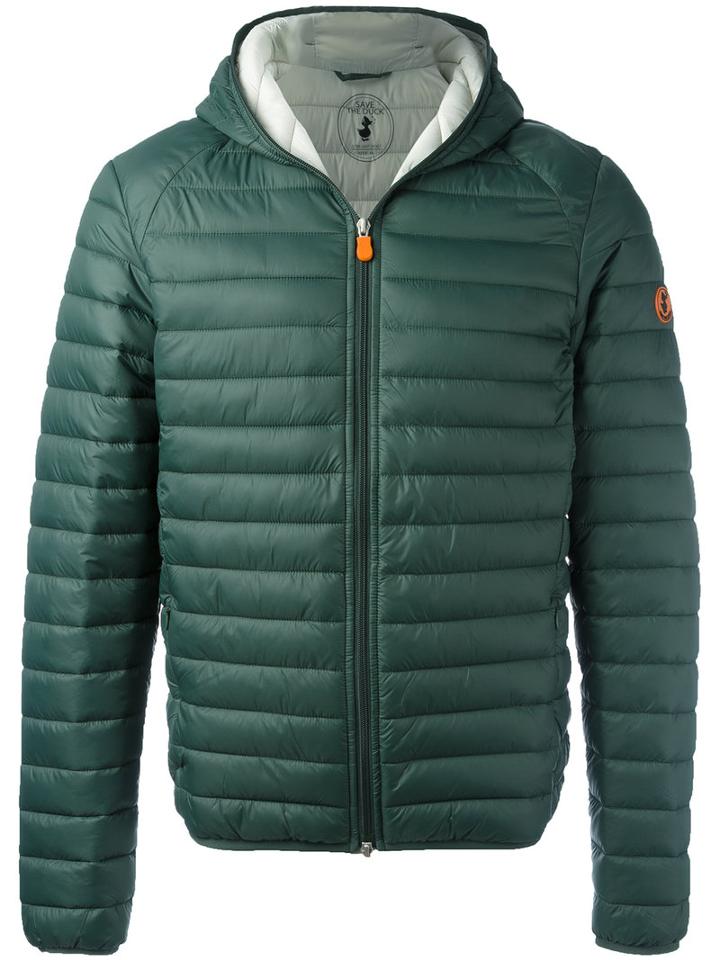 Save The Duck Hooded Padded Jacket, Men's, Size: Xl, Green, Polyester/nylon