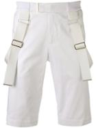 Les Hommes Strap Detail Shorts, Men's, Size: 46, White, Cotton/spandex/elastane