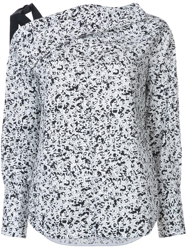 Proenza Schouler - Popcorn Flower Off The Shoulder Top - Women - Cotton - 8, White, Cotton