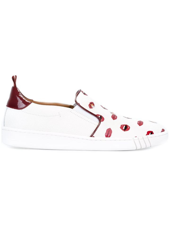 Bally Lip Print Slip On Sneakers