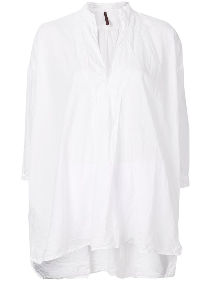 Daniela Gregis Flared Split Neck Blouse - White