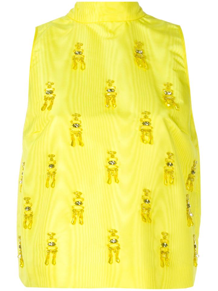 Msgm Bow Top - Yellow & Orange
