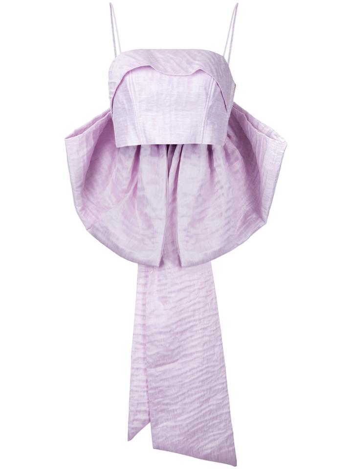 Bambah Magnolia Bow Bustier Top - Pink & Purple