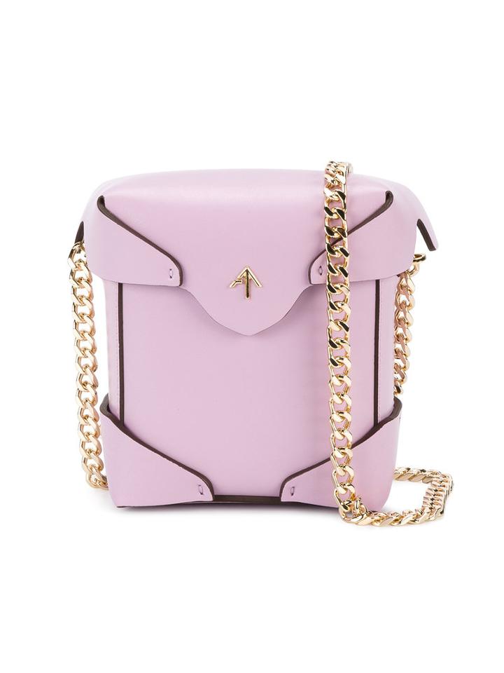 Manu Atelier - 'micro Pristine' Cross-body Bag - Women - Leather - One Size, Pink/purple, Leather