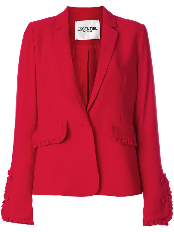 Essentiel Antwerp Embellished Cuff Blazer - Red