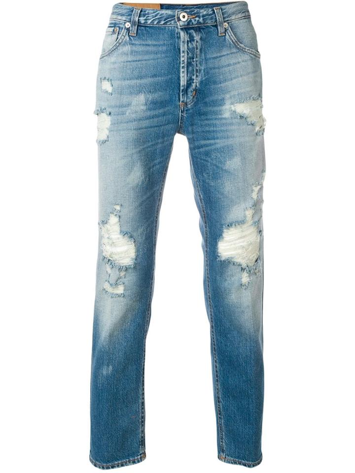Dondup Ripped Carrot Fit Jeans - Blue