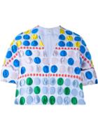 Delpozo Polka Dot Cropped Jacket, Women's, Size: 34, Silk/cotton/polyamide/polyester