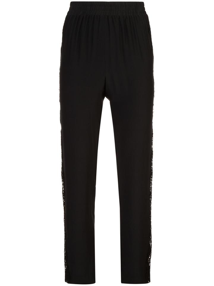 Fleur Du Mal Lace Panel Cropped Trousers - Black