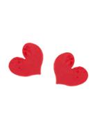 Oscar De La Renta Heart Clip-on Earrings - Red