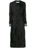 Off-white Cuff Logo Belted Trench Coat - Black