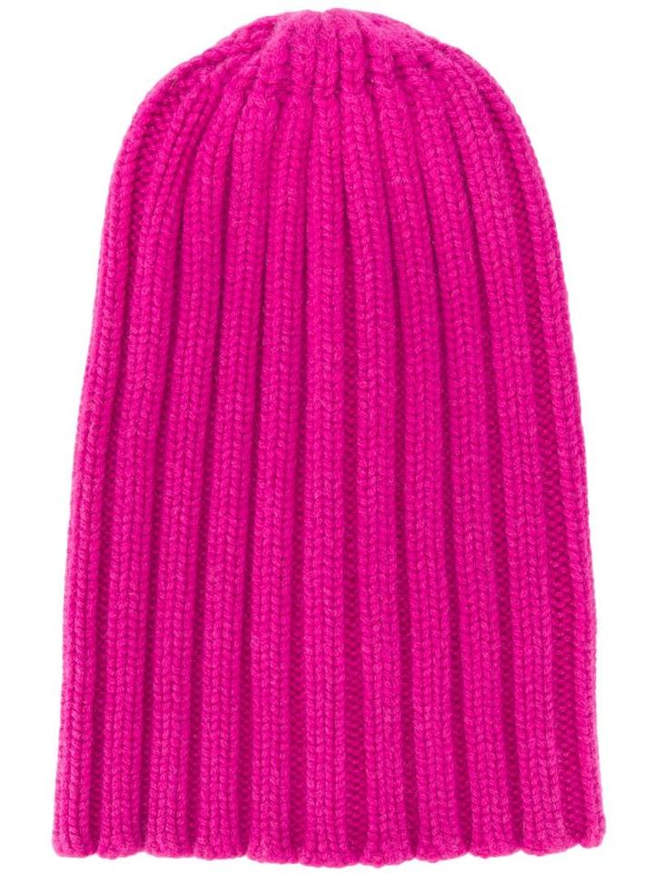 Laneus Ribbed Knit Beanie - Pink