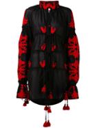 Yuliya Magdych - Tassel Detail Drawstrings Dress - Women - Silk/cotton - 1, Black, Silk/cotton