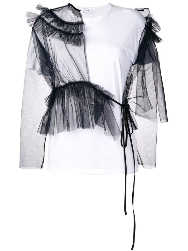 Act N&deg;1 Tulle Panels T-shirt - White