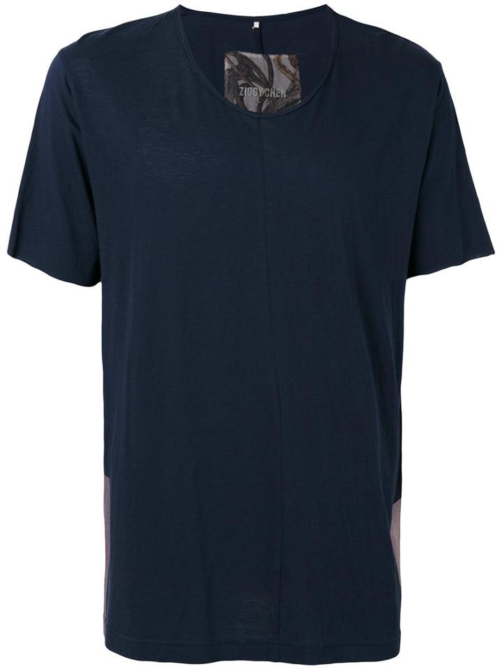 Ziggy Chen Colour Block T-shirt, Men's, Size: 54, Blue, Cotton