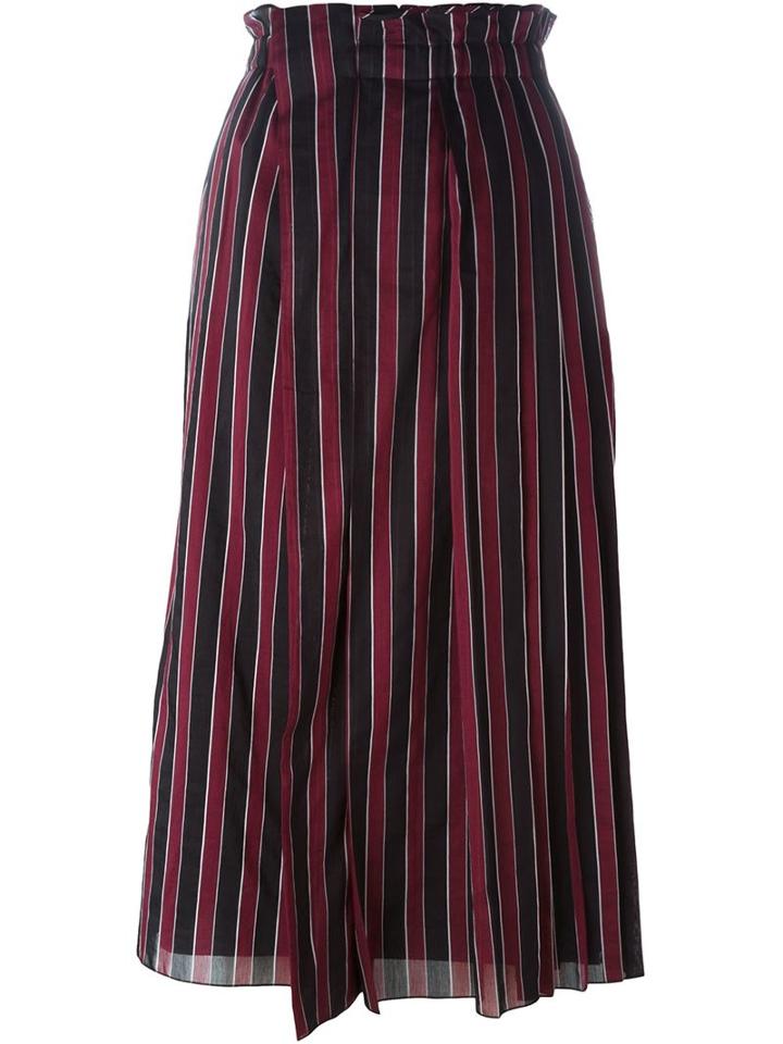 No21 Striped Midi Skirt