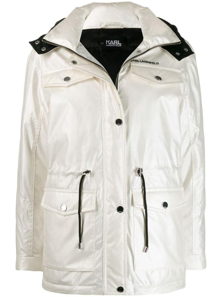 Karl Lagerfeld Drawstring Waist Jacket - White