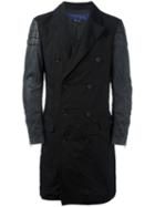 Junya Watanabe Comme Des Garçons Man - Double Breasted Coat - Men - Cotton/polyester/polyurethane Resin - M, Black, Cotton/polyester/polyurethane Resin