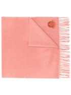 Moncler Contrasting Logo Patch Scarf - Pink
