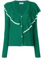 Baum Und Pferdgarten Ribbed Ruffle Cardigan - Green