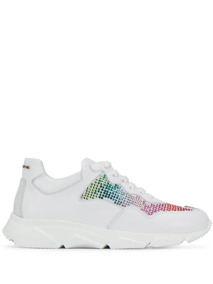 Philipp Plein Lleva Embellished Sneakers - White