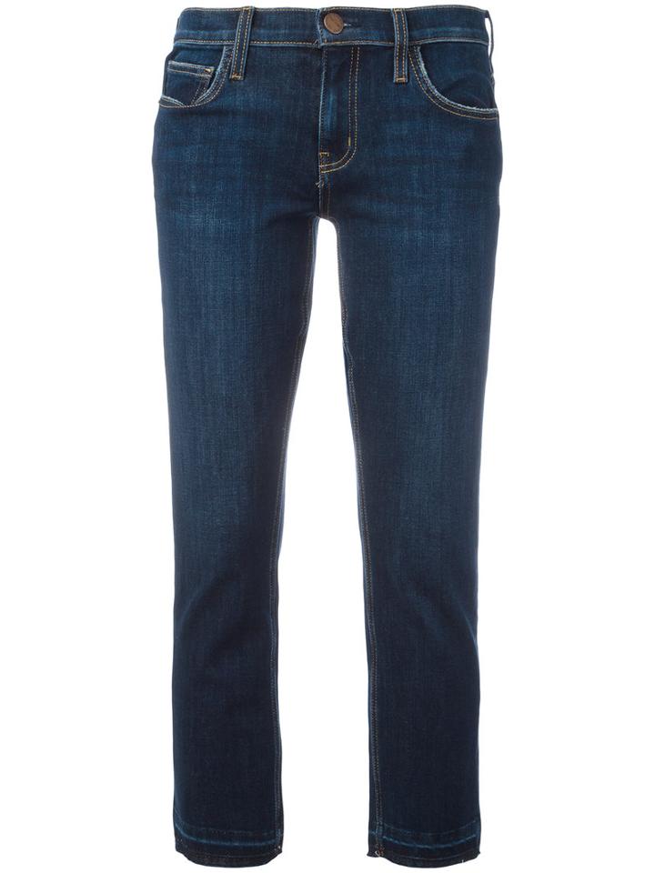 Current/elliott Bootcut Cropped Jeans, Women's, Size: 31, Blue, Cotton/polyester/spandex/elastane