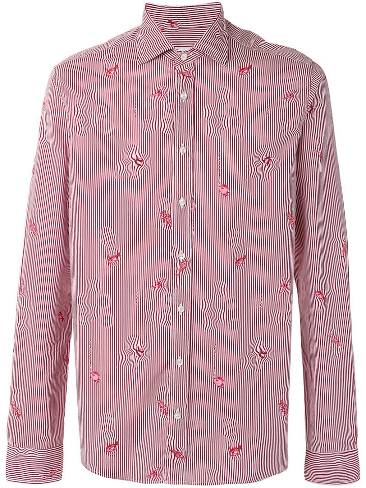 Etro Striped Shirt, Men's, Size: Small, Red, Cotton