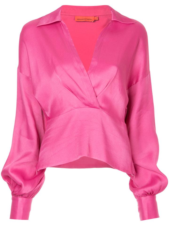 Manning Cartell V-neck Wrap Shirt - Pink & Purple