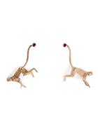 Marc Alary Ruby Monkey Earrings, Women's, Metallic