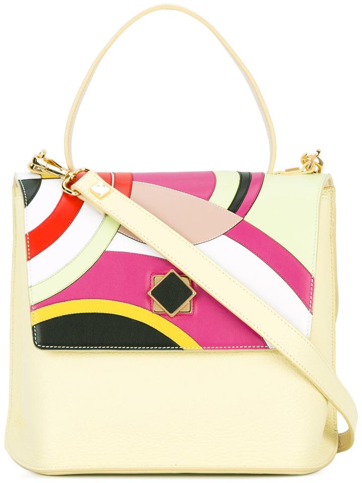 Giancarlo Petriglia - Reversible Swallows Pop Inlaid Tote - Women - Calf Leather - One Size, Women's, Yellow/orange, Calf Leather