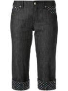 Louis Vuitton Vintage Monogram Print Cropped Jeans - Blue